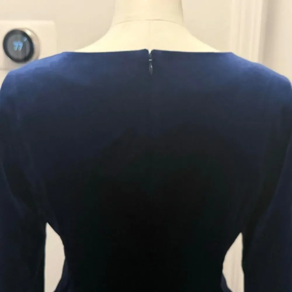NWT Theory Navy blue velvet mini dress with long sleeves (size 6) 234